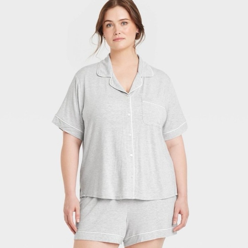 #46. Stars Above - Women’s Short Sleeve Notch Collar Top & Shorts Pajama Set